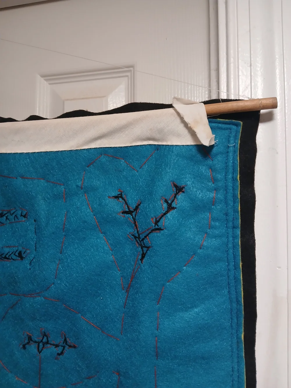 Handmade Red Bird Wall Hanging Tapestry - Unbranded Artisan Felt Art